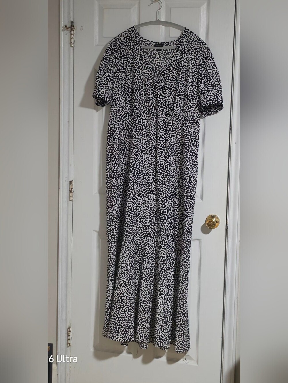 Who What Wear Black and White Ditsy Floral Maxi Dress Size XXL. - Picture 2 of 11